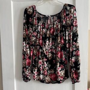 Floral Black and Pink Women's Top